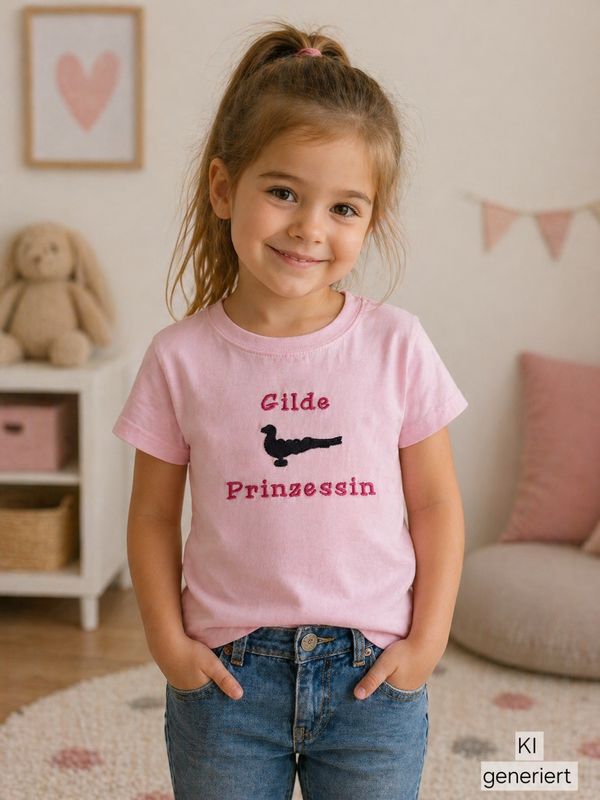 Kinder T-Shirt rosa, bestickt mit Papagoy, Mädchen - StickBina Kinder T-Shirt rosa, bestickt mit Papagoy, Mädchen - StickBina