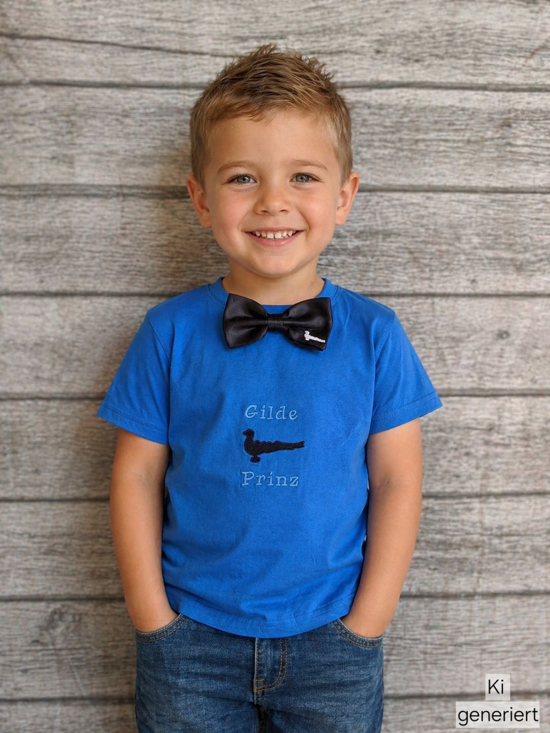Kinder T-Shirt blau, bestickt mit Papagoy, Junge- StickBina Kinder T-Shirt blau, bestickt mit Papagoy, Junge- StickBina