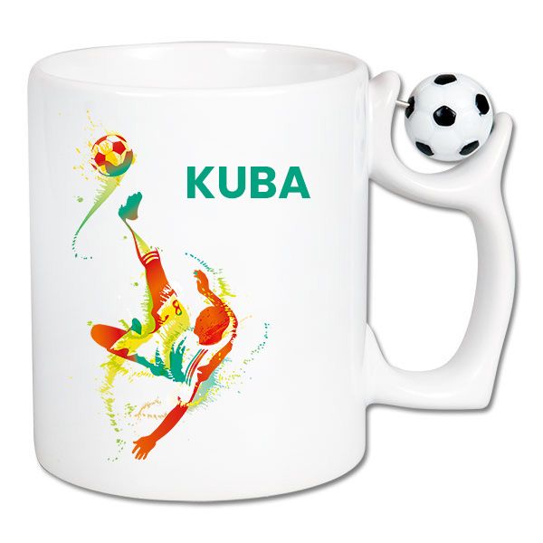 Kubek z ruchomą piłką - wzór 3 - DOWOLNE IMIĘ