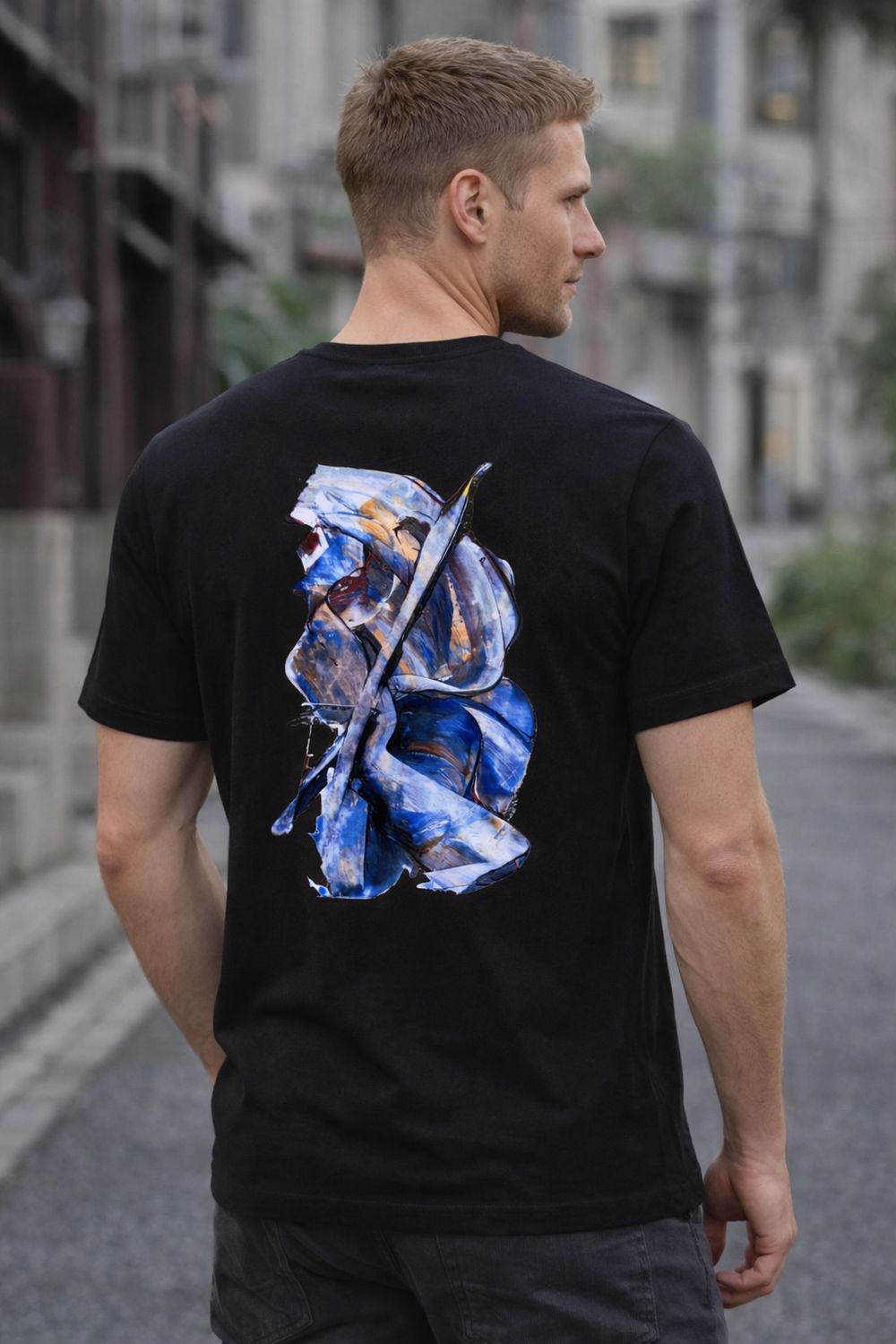 T-shirt CeKe – Design Artistique Bleu