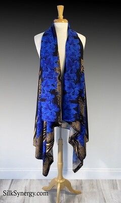 Scarf Vest "Blue Hibiscus"