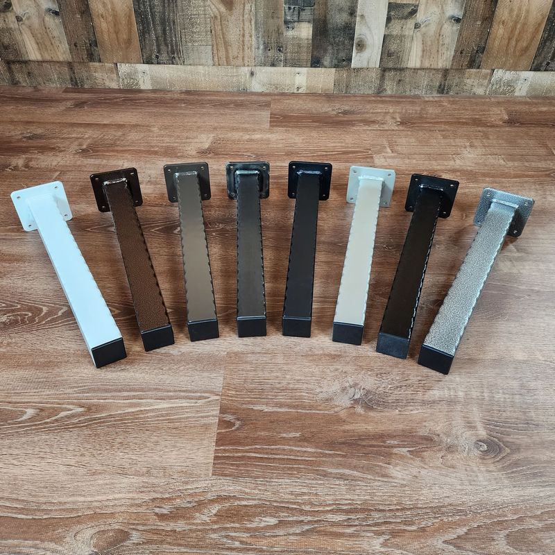 Hammered Style Powder Coated 2" Metal Square Post Legs