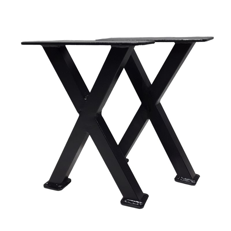 X-style Metal Table Legs | Set of 2 | Adjustable leg levelers | Modern Industrial Legs | Metal Table Legs | Steel Legs