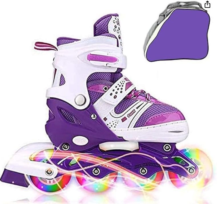 Kids Adjustable Flashing Inline Skates for Boys