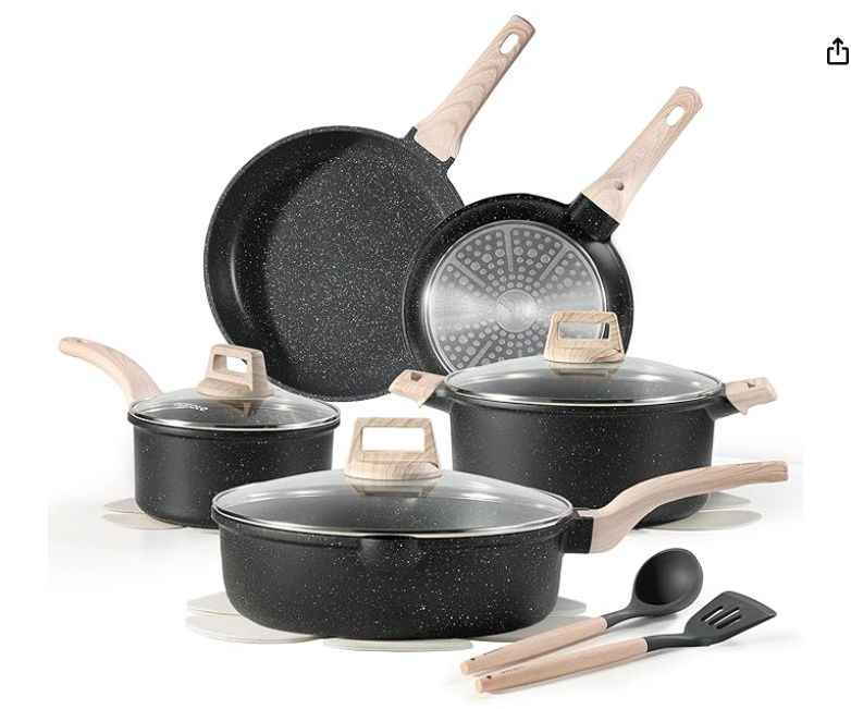 CAROTE 14Pcs Pots and Pans Set Non Stick