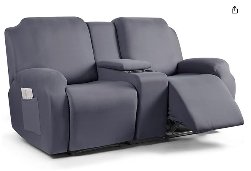 TAOCOCO Loveseat Recliner Cover with Middle Console, 4 Piece Polyester