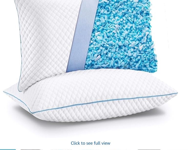 VVZ Cooling Shredded Memory Foam Pillows Queen Size 2 Pack