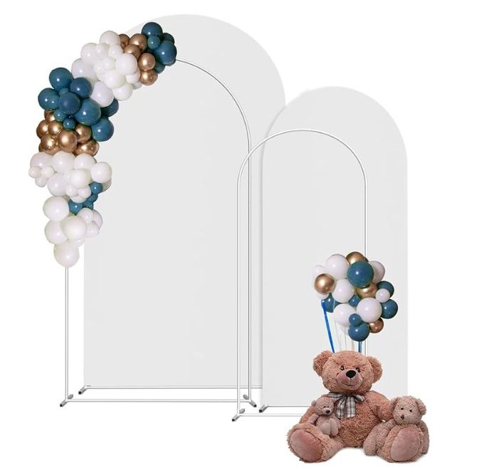 Wedding Arch Backdrop Stand and Cover Set(7.3FT,6FT)