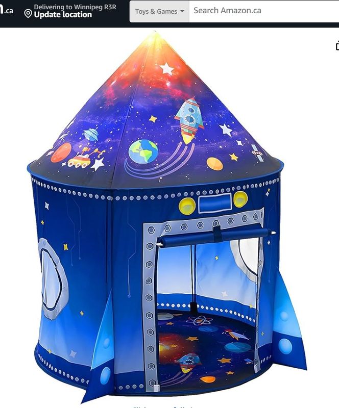 WillingHeart Rocket Ship Play Tent for Kids, Astronaut Spaceship Space