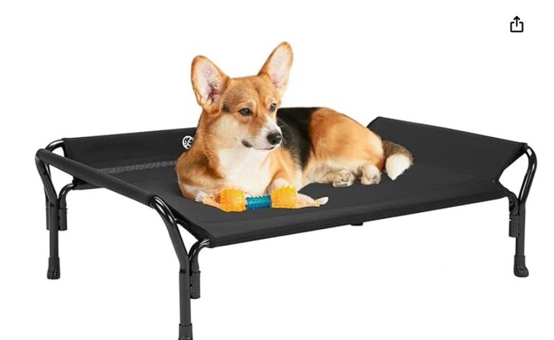 Veehoo Cooling Raised Dog Bed, Guardrail Elevated Dog Bed