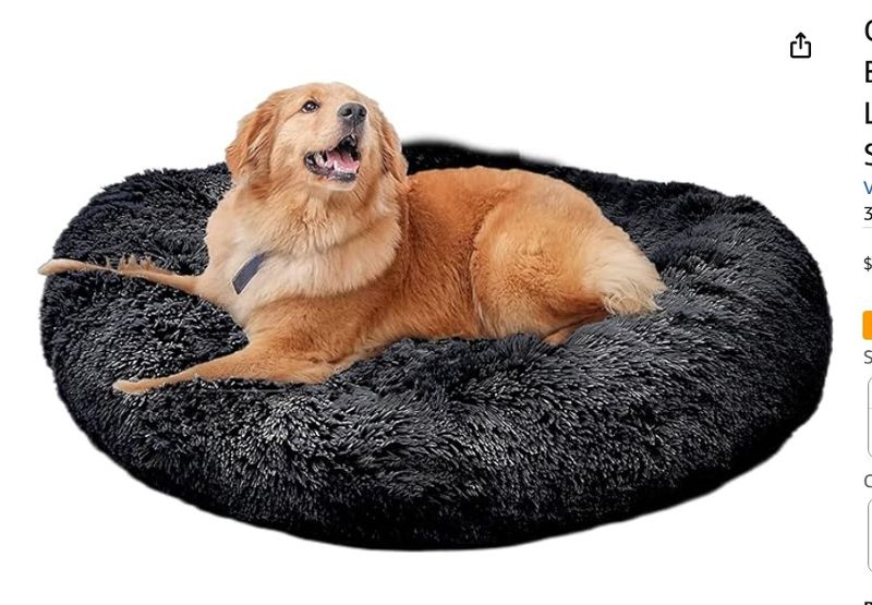 Calming Dog Bed, Donut Washable Pet Bed for Extra Large Dogs up to 100lbs
