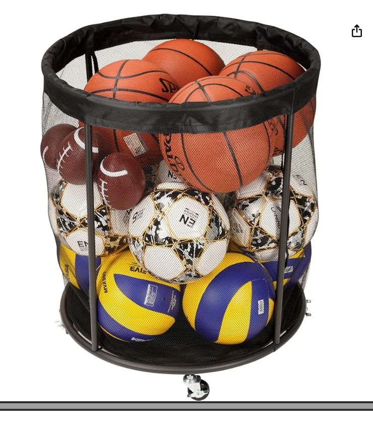 Kingarage Ball Storage Cart, Ball Storage Bin for Balls