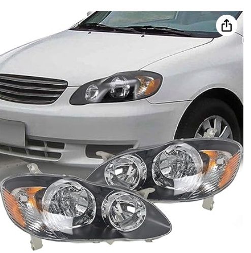 LABLT Headlight Assembly Direct Replacement for 2003 2004 2005 2006 2007 2008 Toyota Corolla