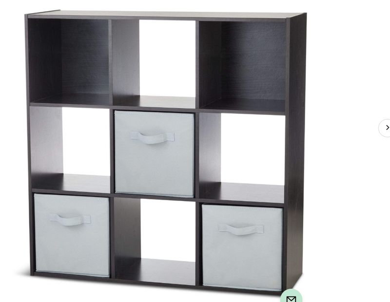 For Living 9-Cube Storage Organizer, Bookcase/Bookshelf, Black Oak Finish