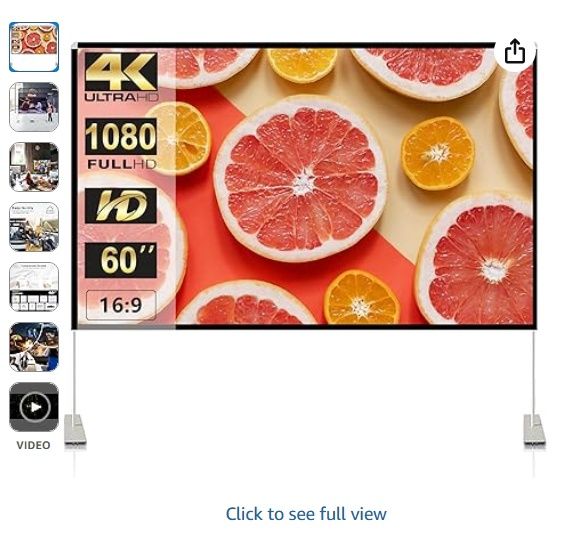 Projector Screen with Stand 60inch