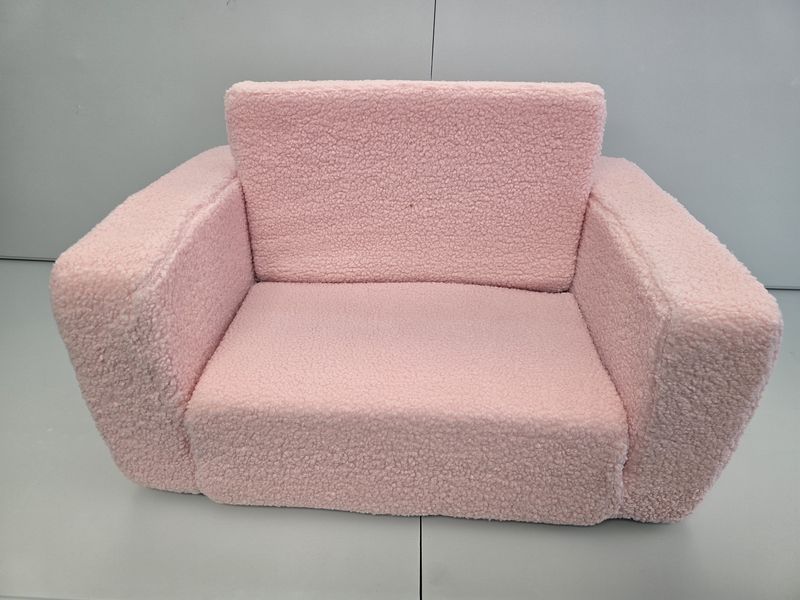 Baby Chair Foldable 2-in-1 Comfy Baby Lounger Couch Kids Sofa Pink