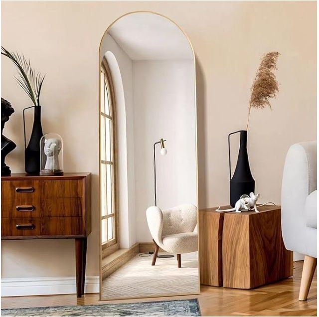 KOCUUY Arched Full Length Mirror, 64&quot; x 21&quot; Full Body Mirror Floor Length Mirror