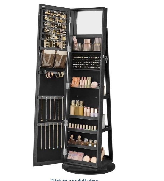 SONGMICS 360 Swivel Jewelry Cabinet,
