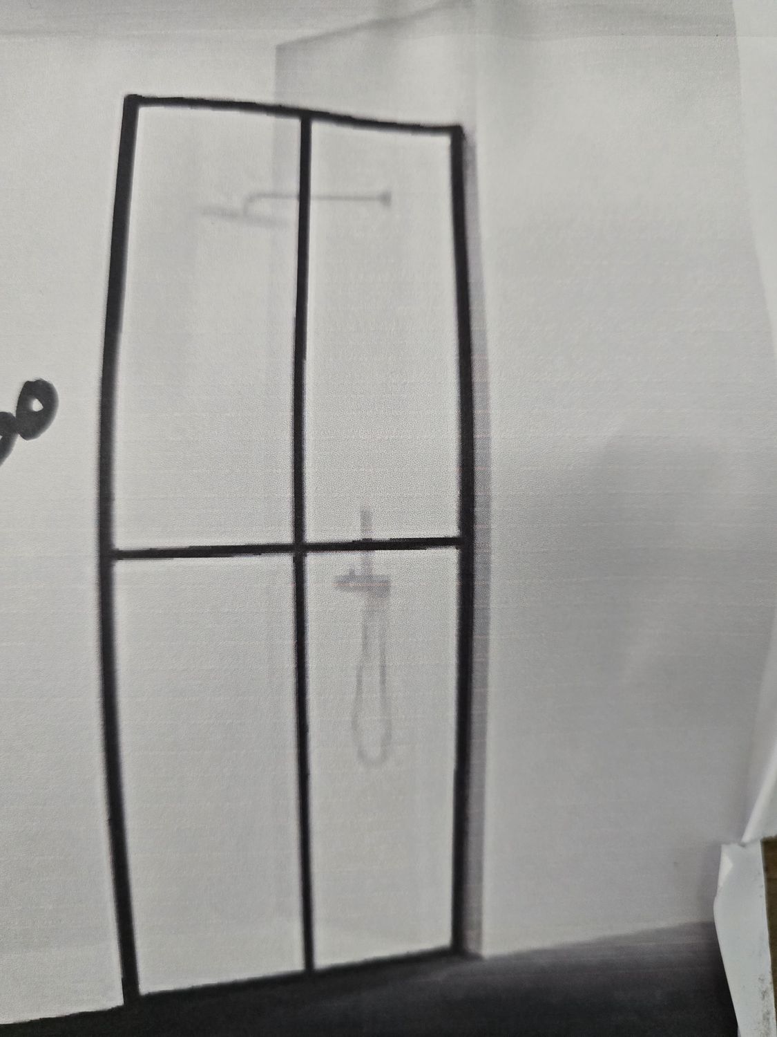 Fixed Glass Shower Door, Framed Tempered Glass Shower Panel 34 * 74 inch