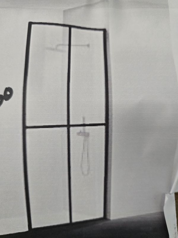 Fixed Glass Shower Door, Framed Tempered Glass Shower Panel 34 * 74 inch