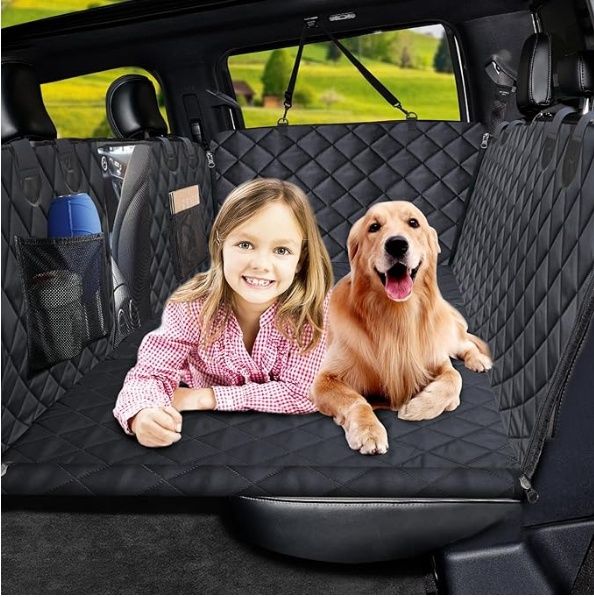 Xevera Back Seat Extender Large Space Dog Car Seat Cover with Hard Bottom