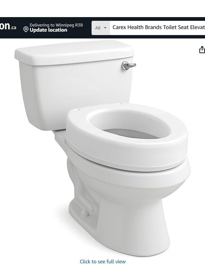 Carex Health Brands Toilet Seat Elevator Elongated Shape