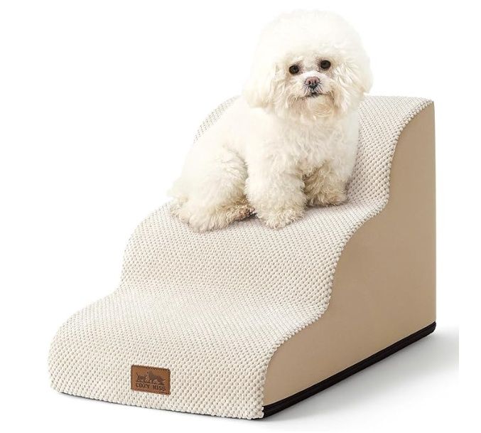 COZY KISS Small Dog Stairs for Couch, Pet Step with Leakproof Cover