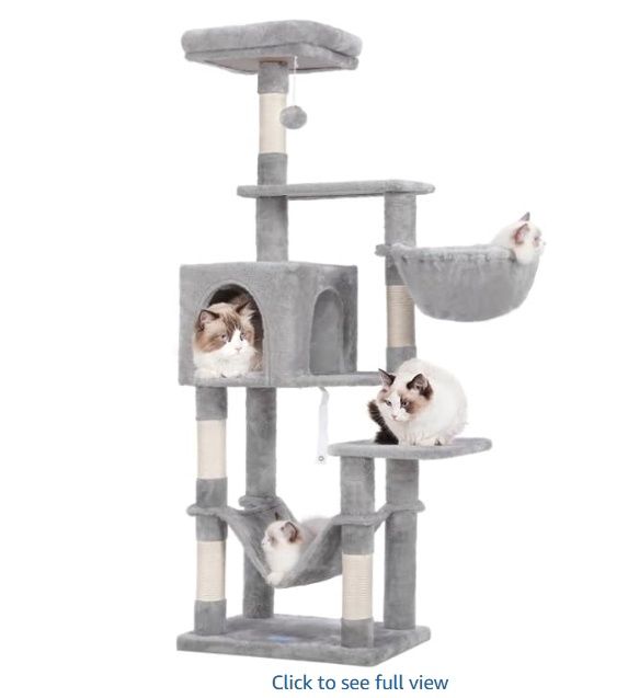 Hey-brother Cat Tree with Large Hammock, Multi-Level Cat Tower for Indoor Cats, Cat Condo