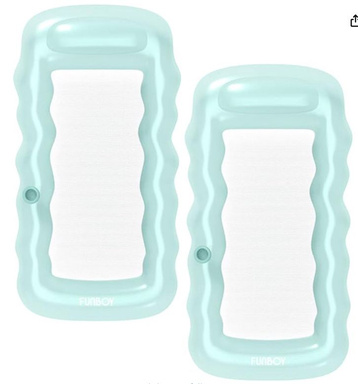 FUNBOY Giant Inflatable Luxury Clear Mint Blue Mesh Lounge