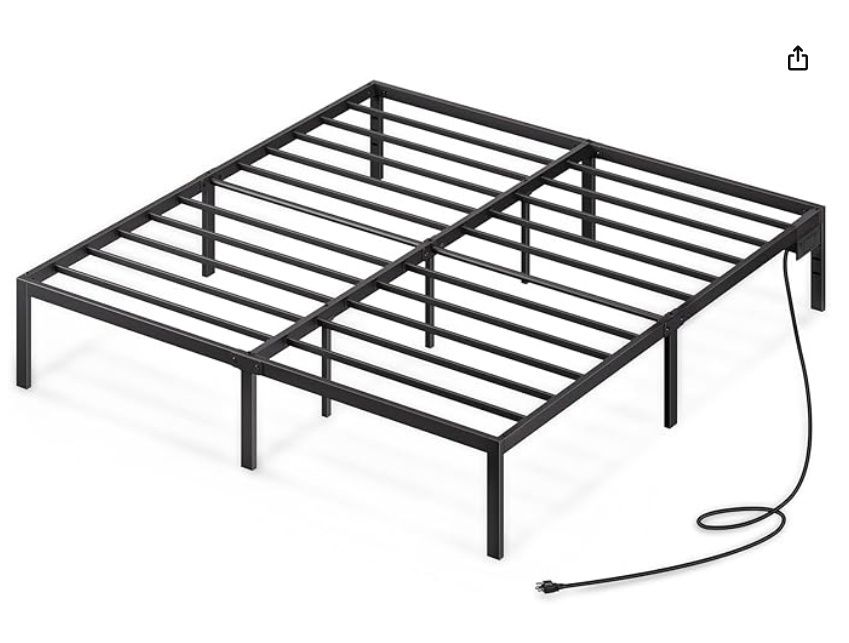 Rolanstar Bed Frame Full Size with USB Charging Station