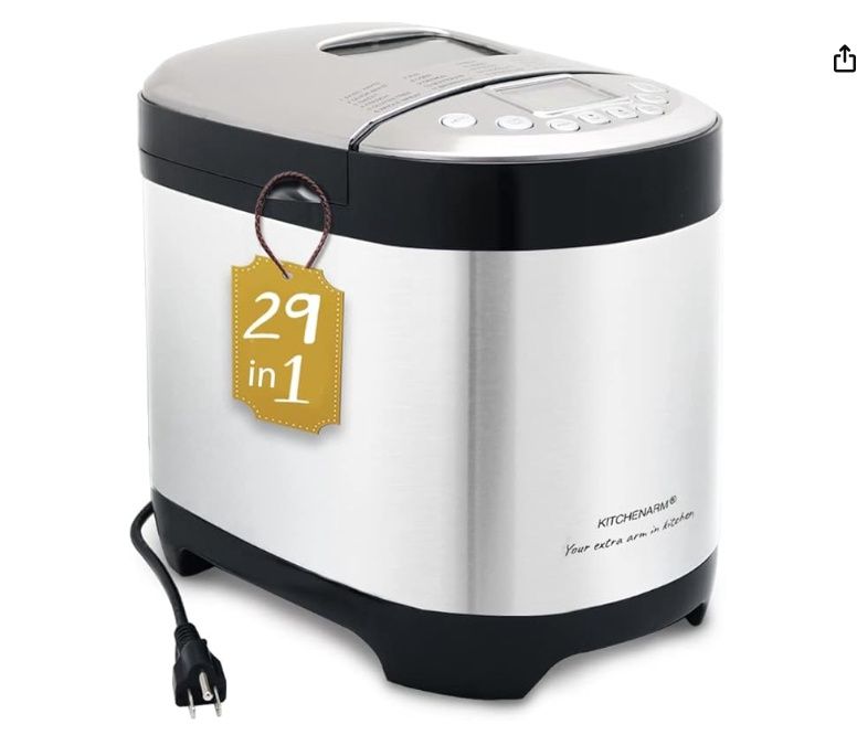 KITCHENARM 29-in-1 SMART Bread Machine with Gluten Free Setting 2LB 1.5LB