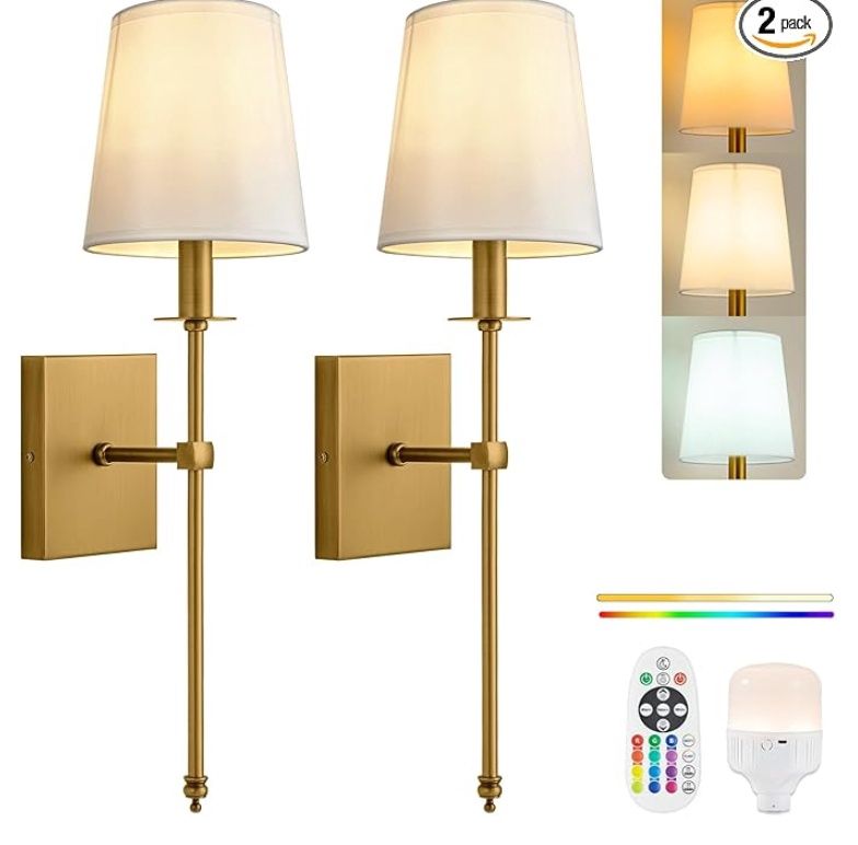 PASSICA DECOR Battery Operated Wall Sconce Set