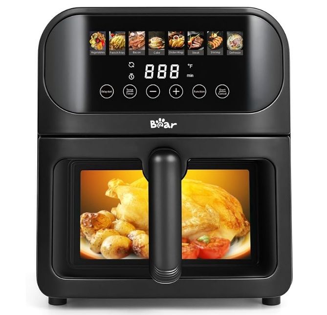 Bear Air Fryer, Stainless Steel Airfryer 8 Presets