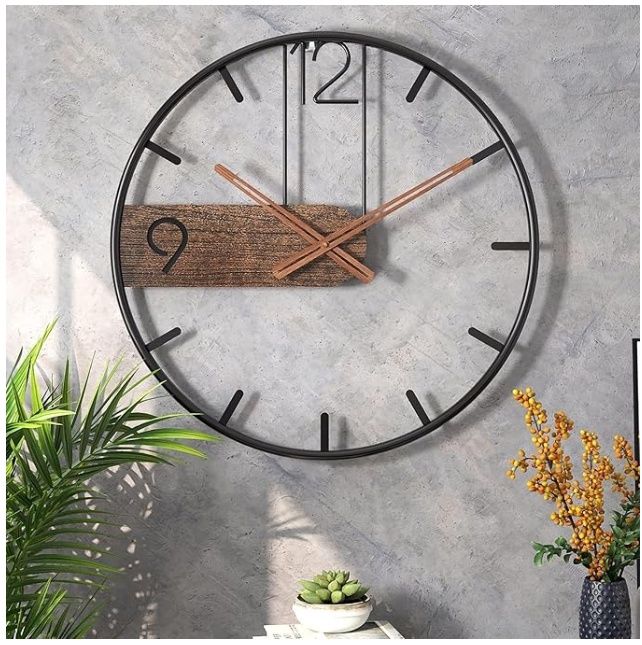 GUDEMAY 16 Inch Large Modern Metal Wall Clock