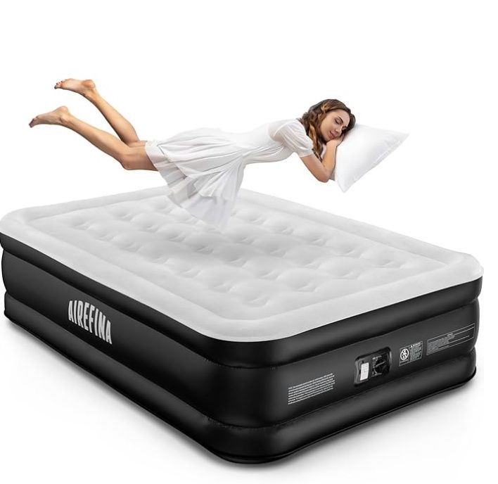 Airefina Air Mattress Full With Built In Pump, 18&quot; Comfort