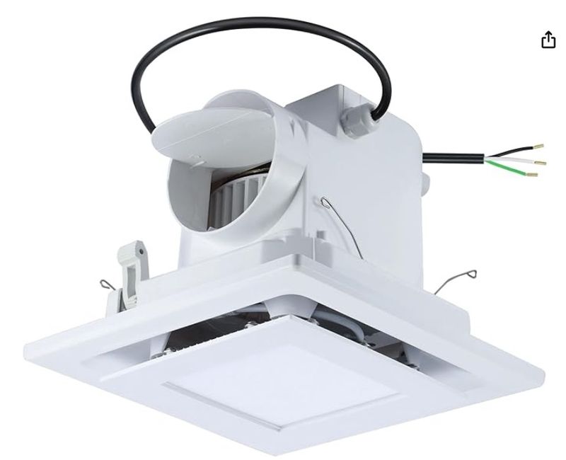 Bathroom Fan 95CFM Very Quiet, Ceiling Mount Exhaust Ventilation