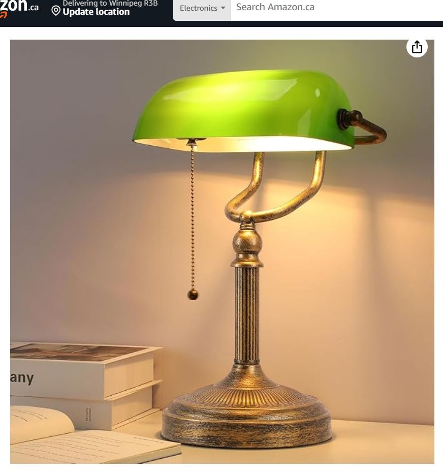 NISSAFORS Bankers Desk Lamp, Green Glass Shade, Vintage Desk Lamp