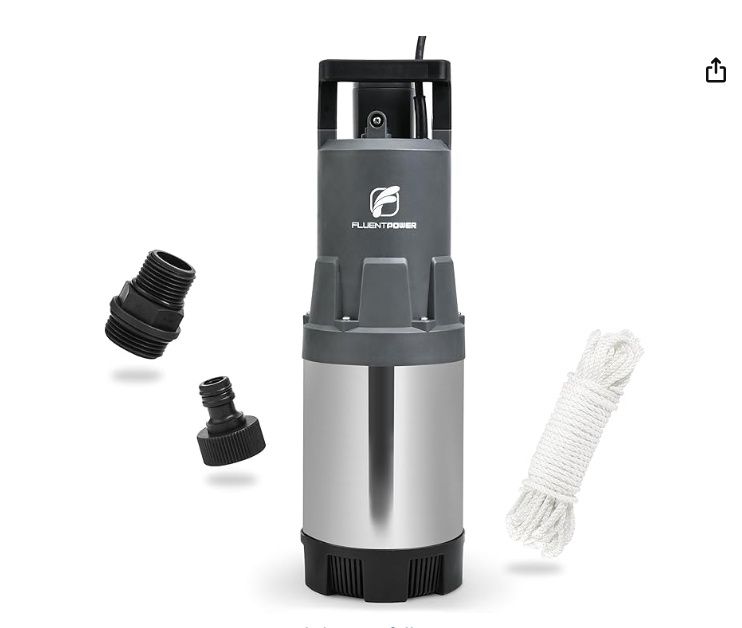 FLUENTPOWER Deep Well Submersible Pump, 1.5HP 115V