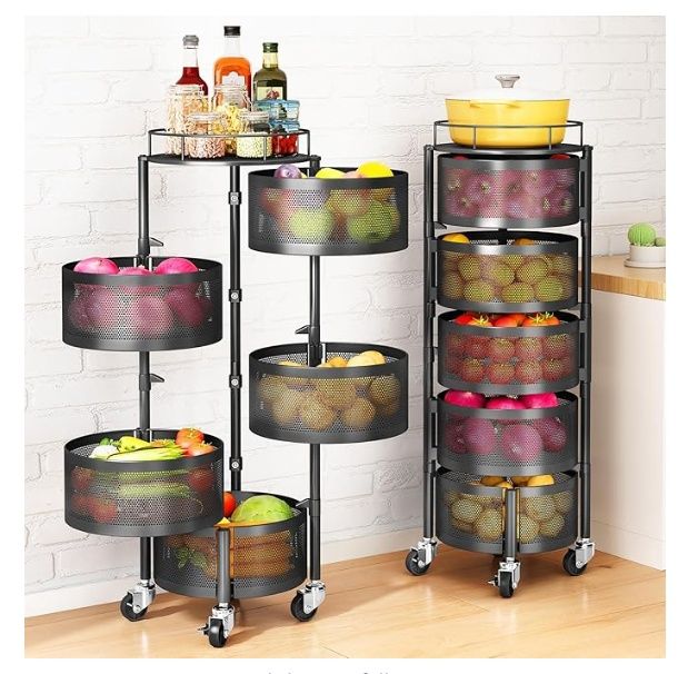 SNTD Fruit and Vegetable Basket Bowls for Kitchen 5 Tier
