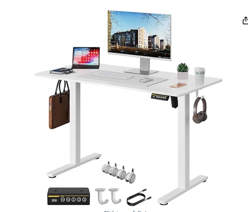 Gamork Electric Standing Desk Adjustable Height 100x60cm