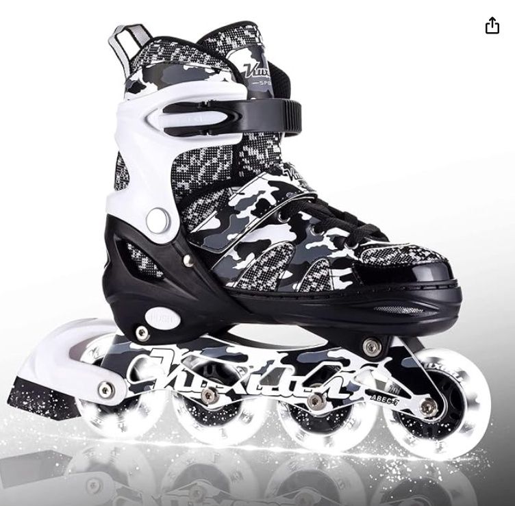 Kuxuan skates Boys Girls Adjustable Inline Skates size large youth 3-6