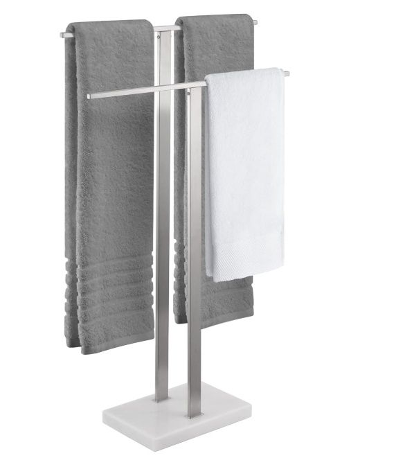 KES Standing Towel Rack 2-Tier Towel Rack Stand with Marble Base
