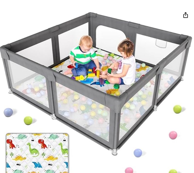 Palopalo 47x47inch Small Baby Playpen with Mat