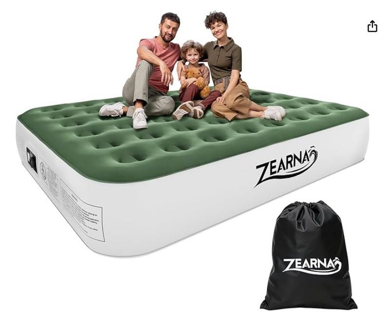 Zearna Air Mattress Queen with Built in Pump