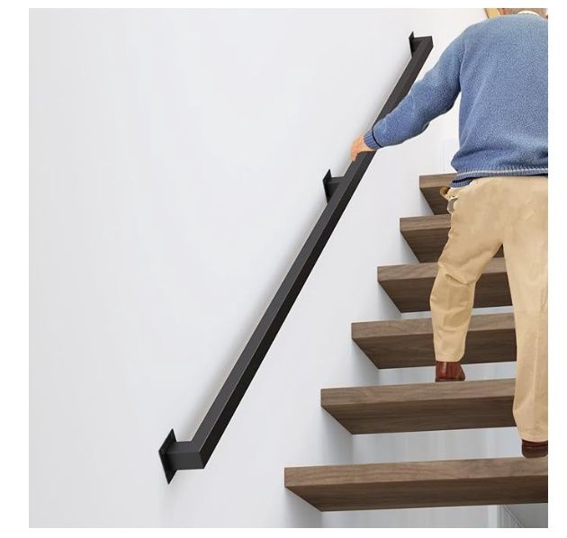 Cavaosey 10FT Stair Railings Indoor, Black Iron Railings for Stairs