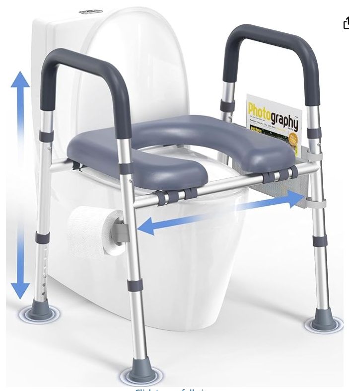 HOMLAND Toilet Seat Risers,Raised Toilet Seat with Handles