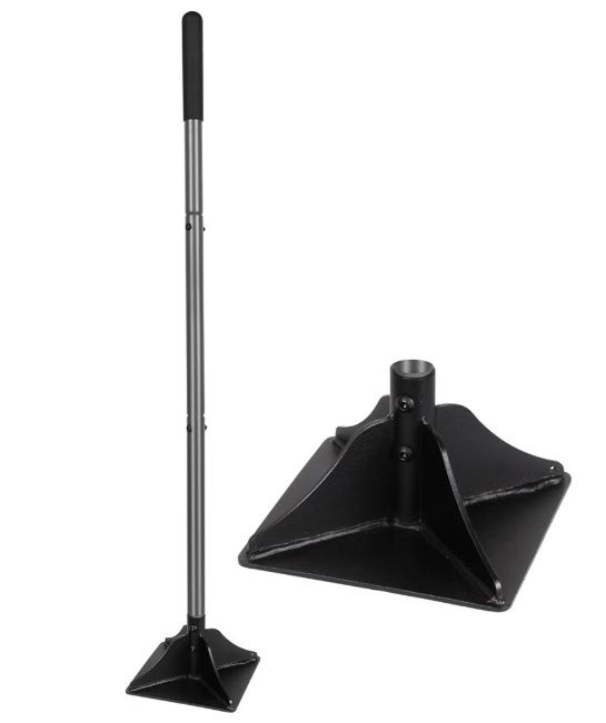 Walensee Steel Tamper with 48 inch Steel Handle 8&quot;x8&quot;