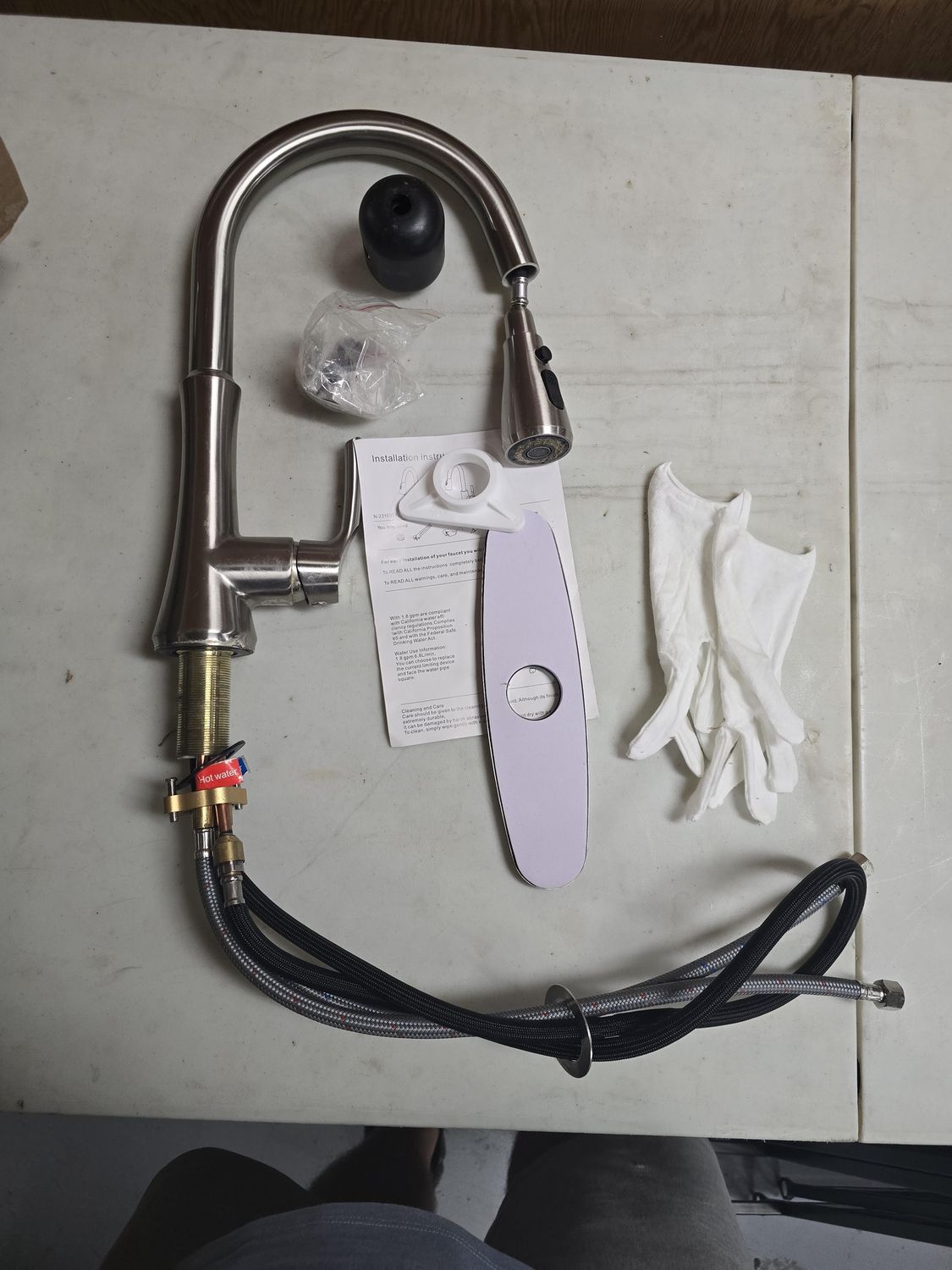 Kitchen Faucet with Sprayer, Stainless Steel