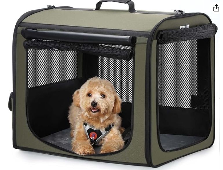 Pecute Collapsible Dog Crate for Pets＜15kg, Pet Carrier