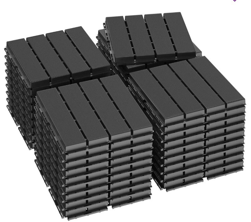 Plastic Interlocking Deck Tiles, 36 Pack Patio Deck Tiles, 12&quot;x12&quot;